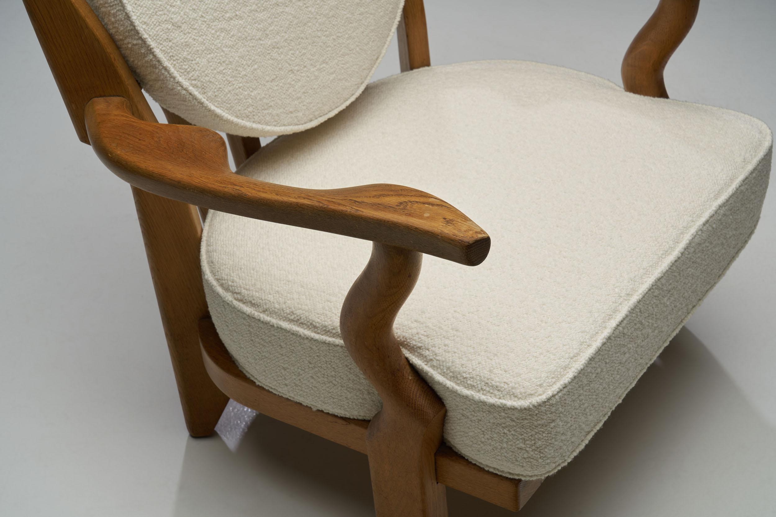 “Grand Repos” Armchairs by Guillerme et Chambron for Votre Maison, France 1950s 4