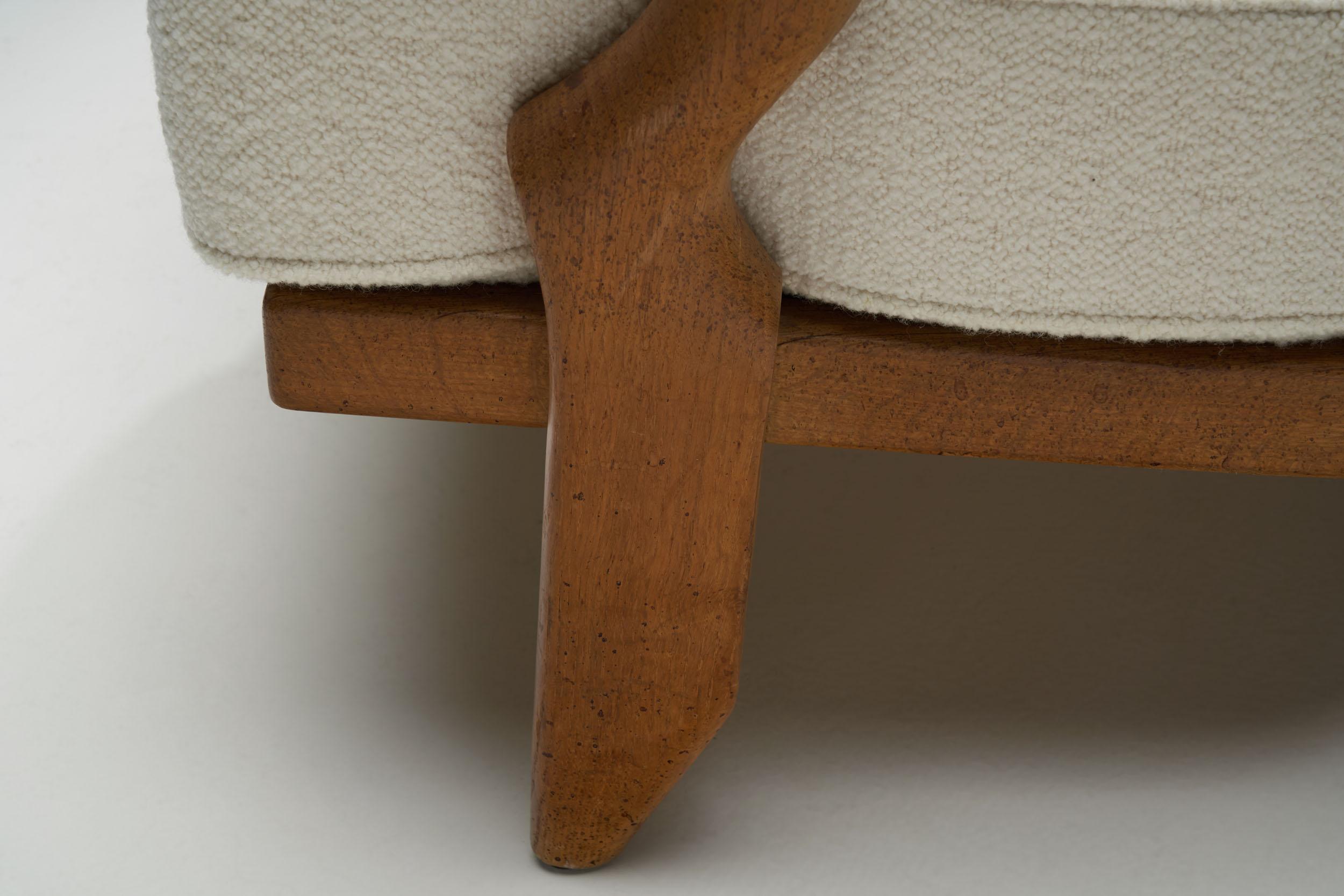 “Grand Repos” Armchairs by Guillerme et Chambron for Votre Maison, France 1950s 11