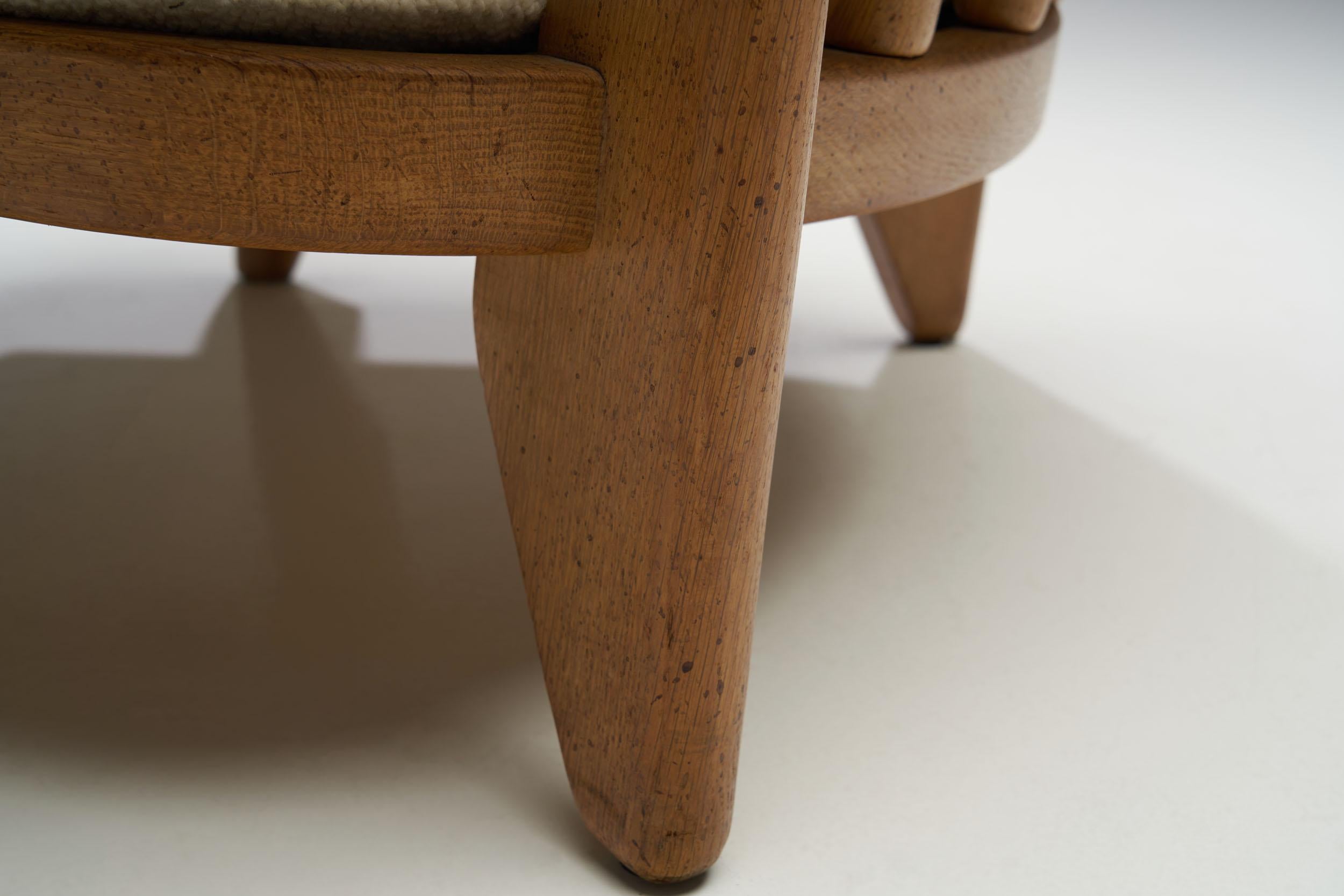 “Grand Repos” Armchairs by Guillerme et Chambron for Votre Maison, France 1950s 12