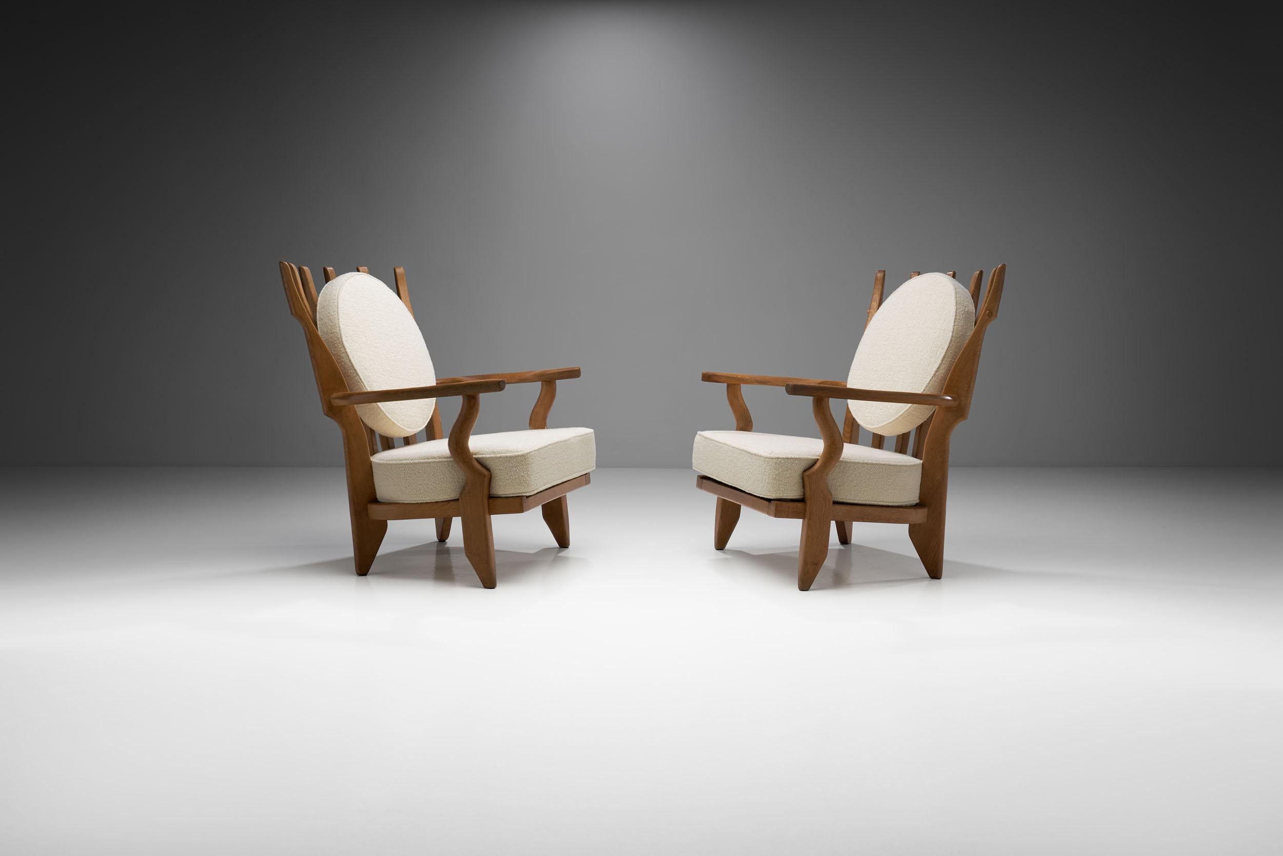 Mid-Century Modern “Grand Repos” Armchairs by Guillerme et Chambron for Votre Maison, France 1950s