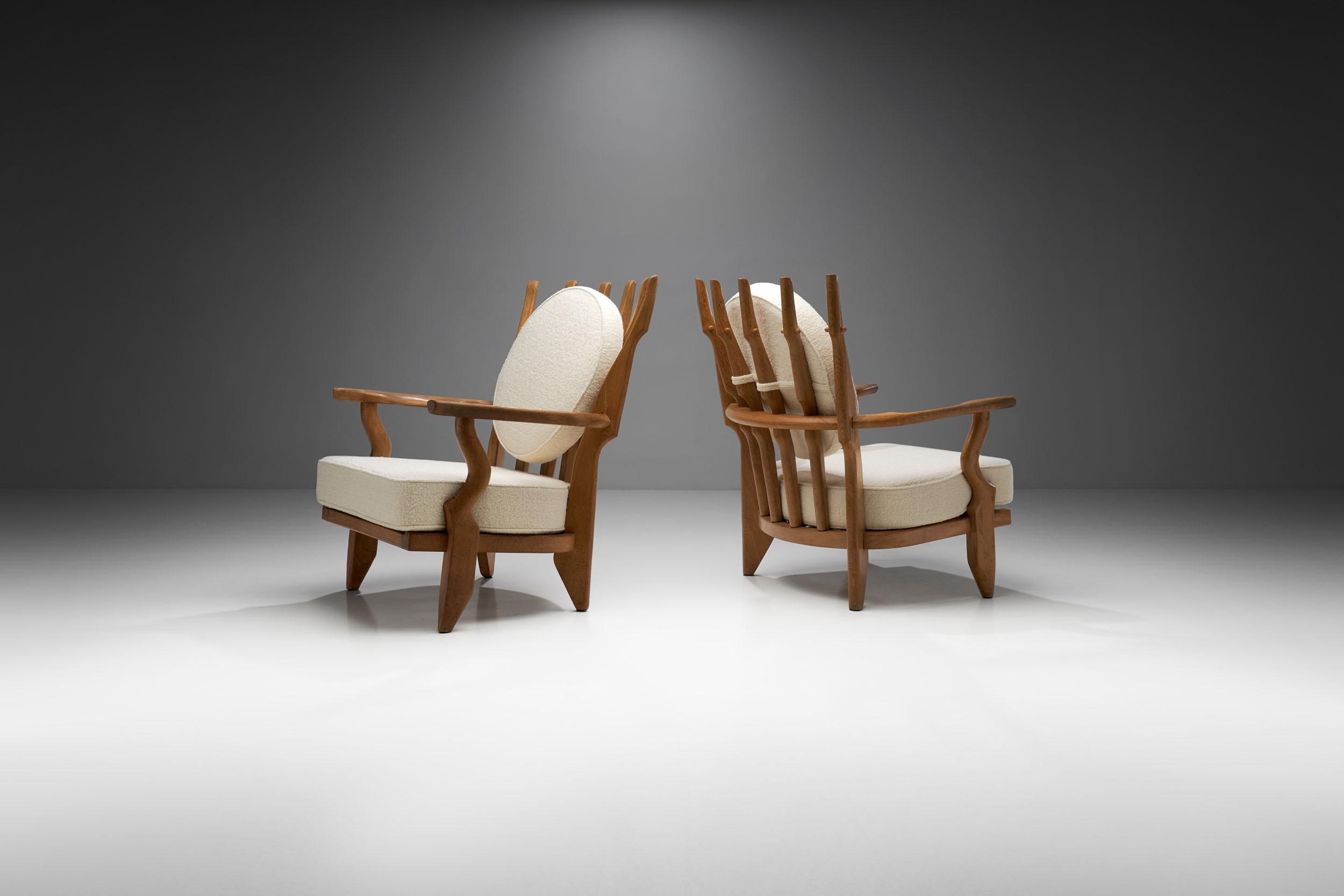 French “Grand Repos” Armchairs by Guillerme et Chambron for Votre Maison, France 1950s