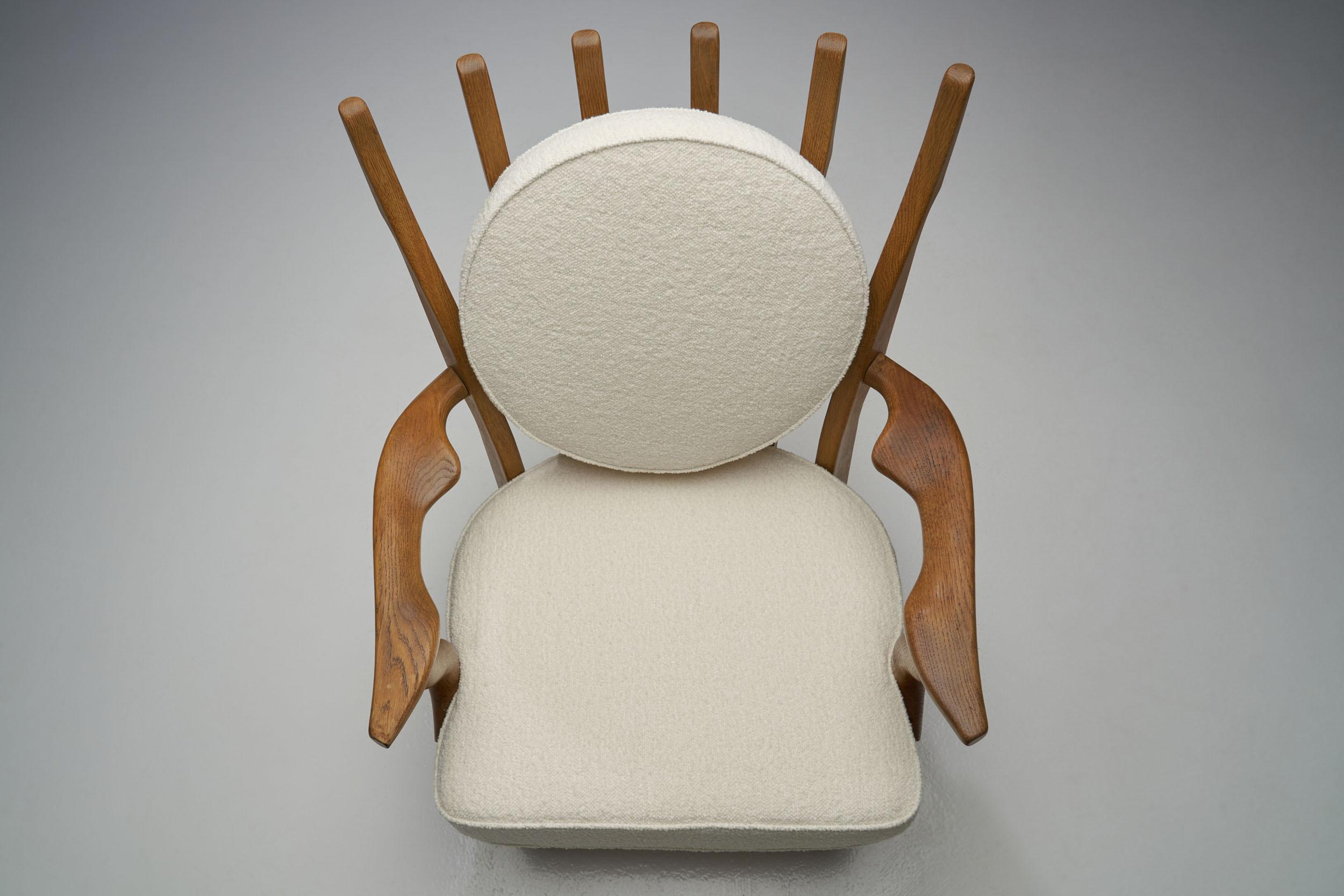 Mid-20th Century “Grand Repos” Armchairs by Guillerme et Chambron for Votre Maison, France 1950s