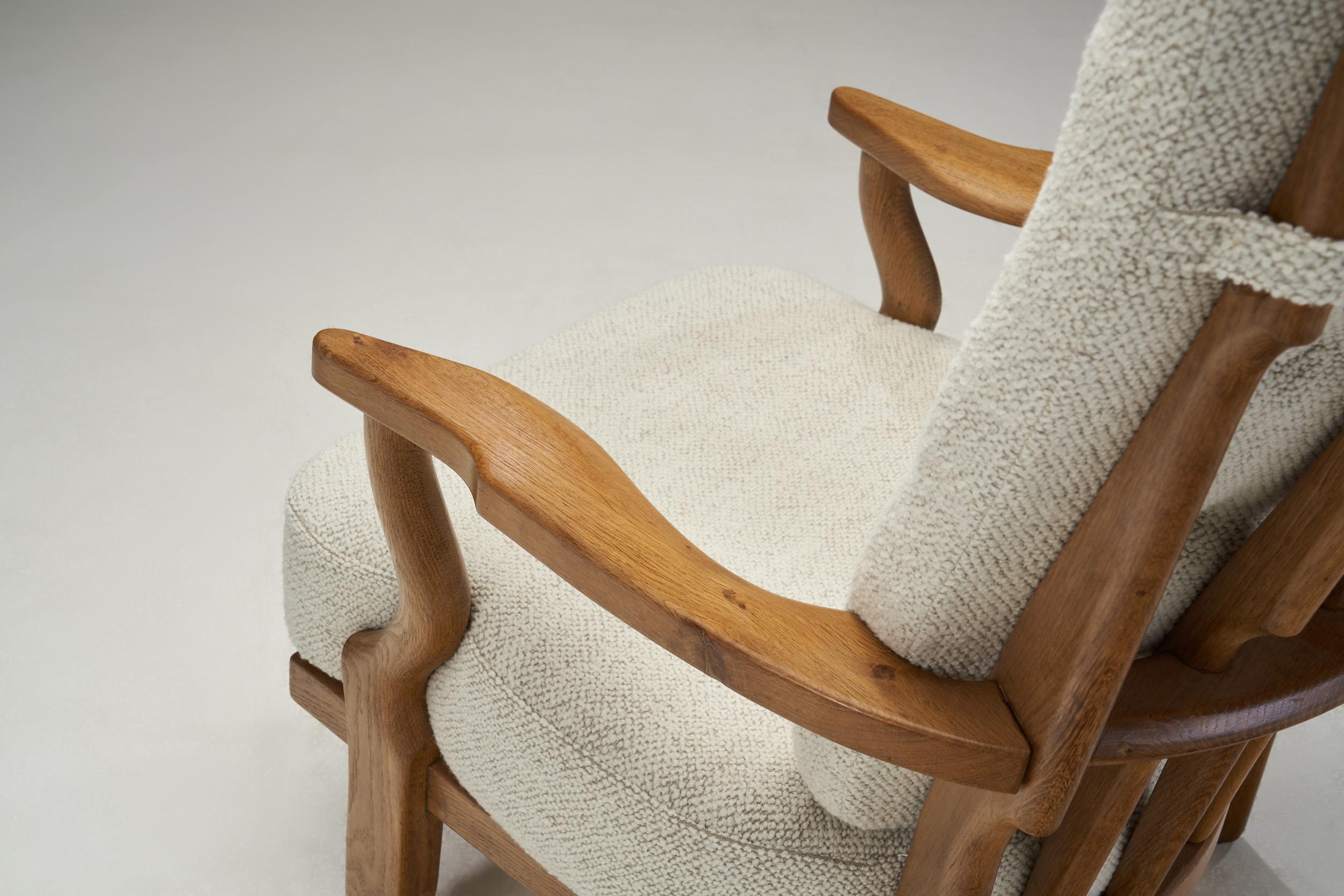 “Grand Repos” Chair by Guillerme et Chambron for Votre Maison, France 1950s For Sale 5