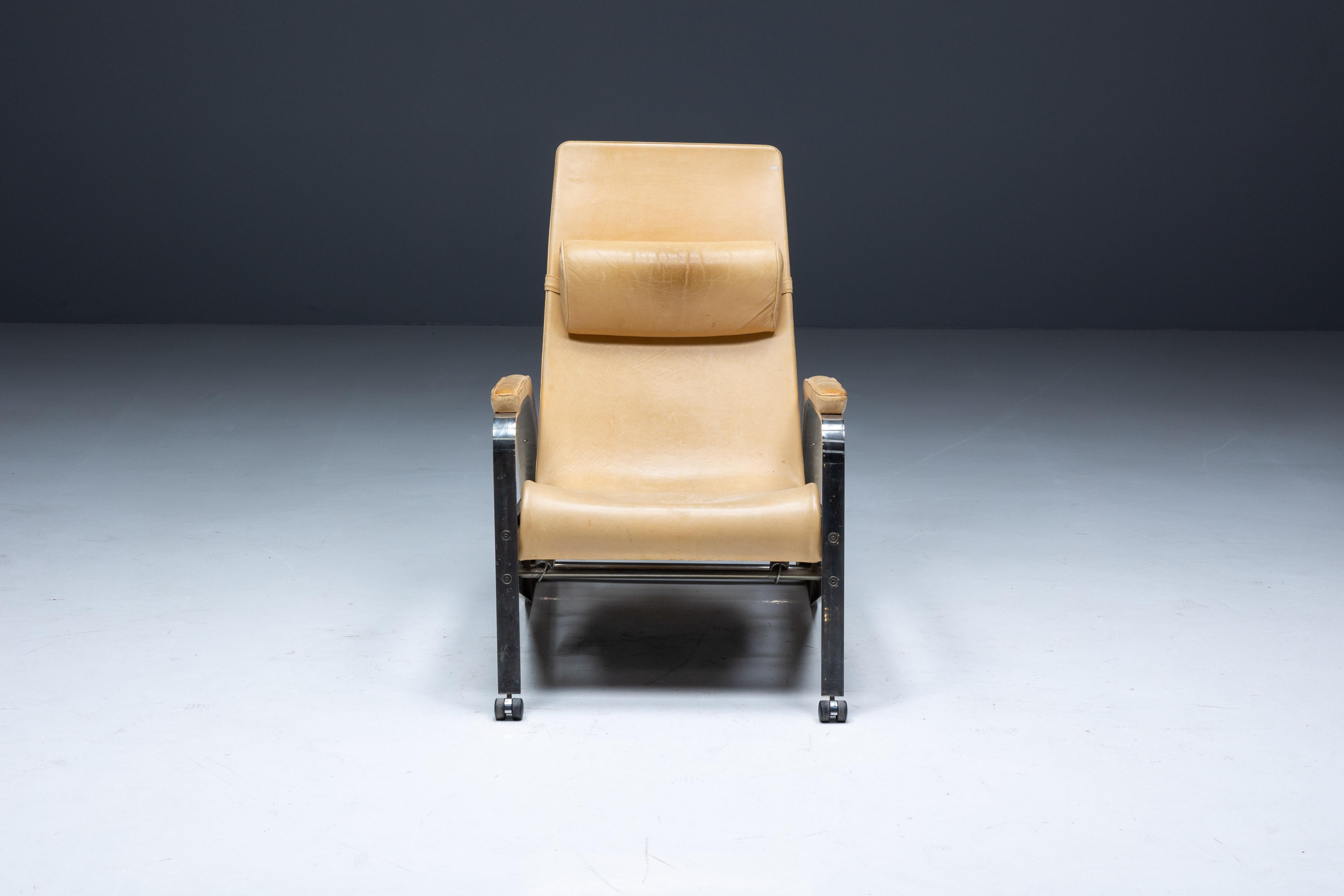 Mid-Century Modern Grand Repos Lounge Chair D80 by Jean Prouvé for Tecta, Germany, 1980s For Sale