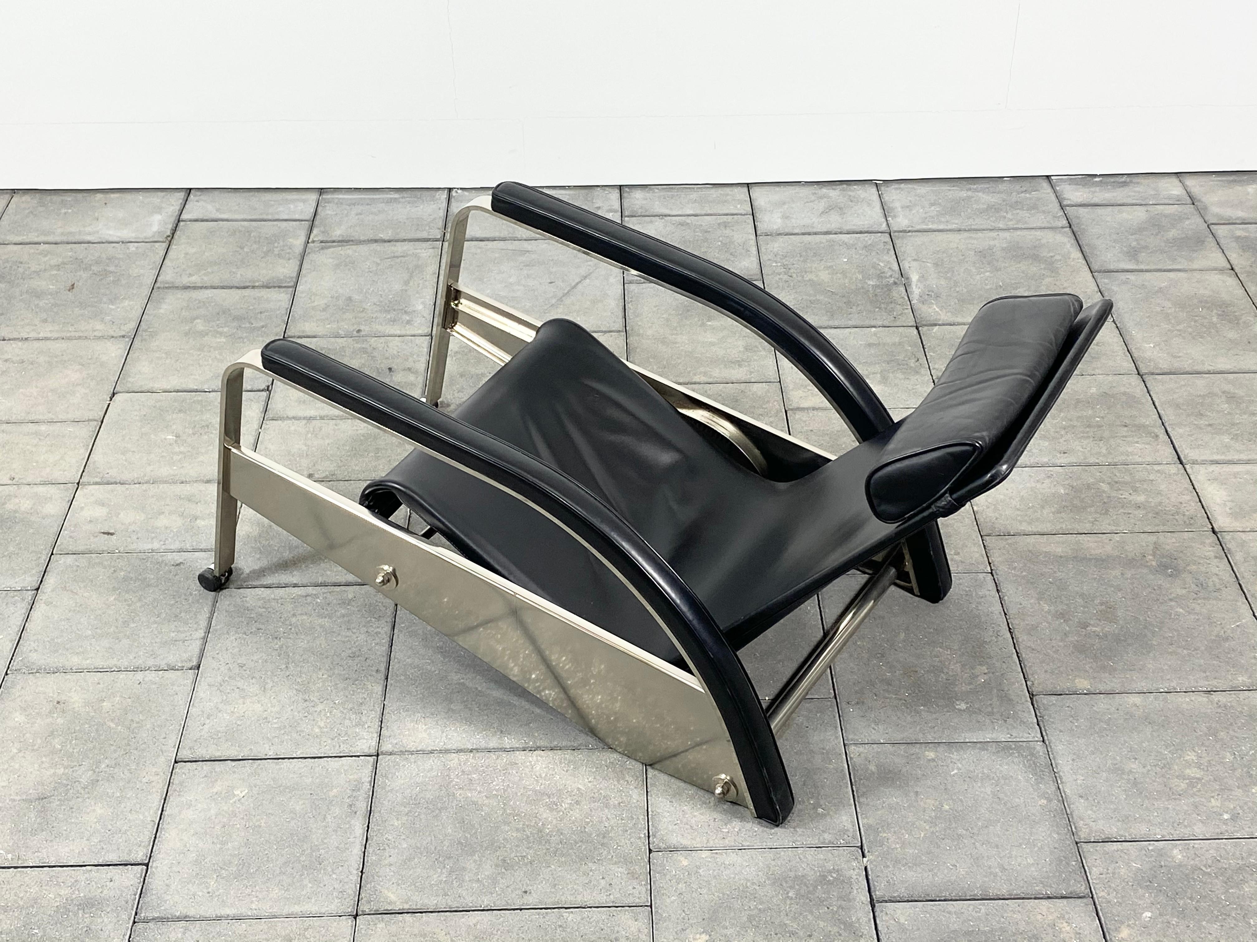 Steel Grand Repos Lounge Chair designed by Jean Prouve, Tecta Germany For Sale