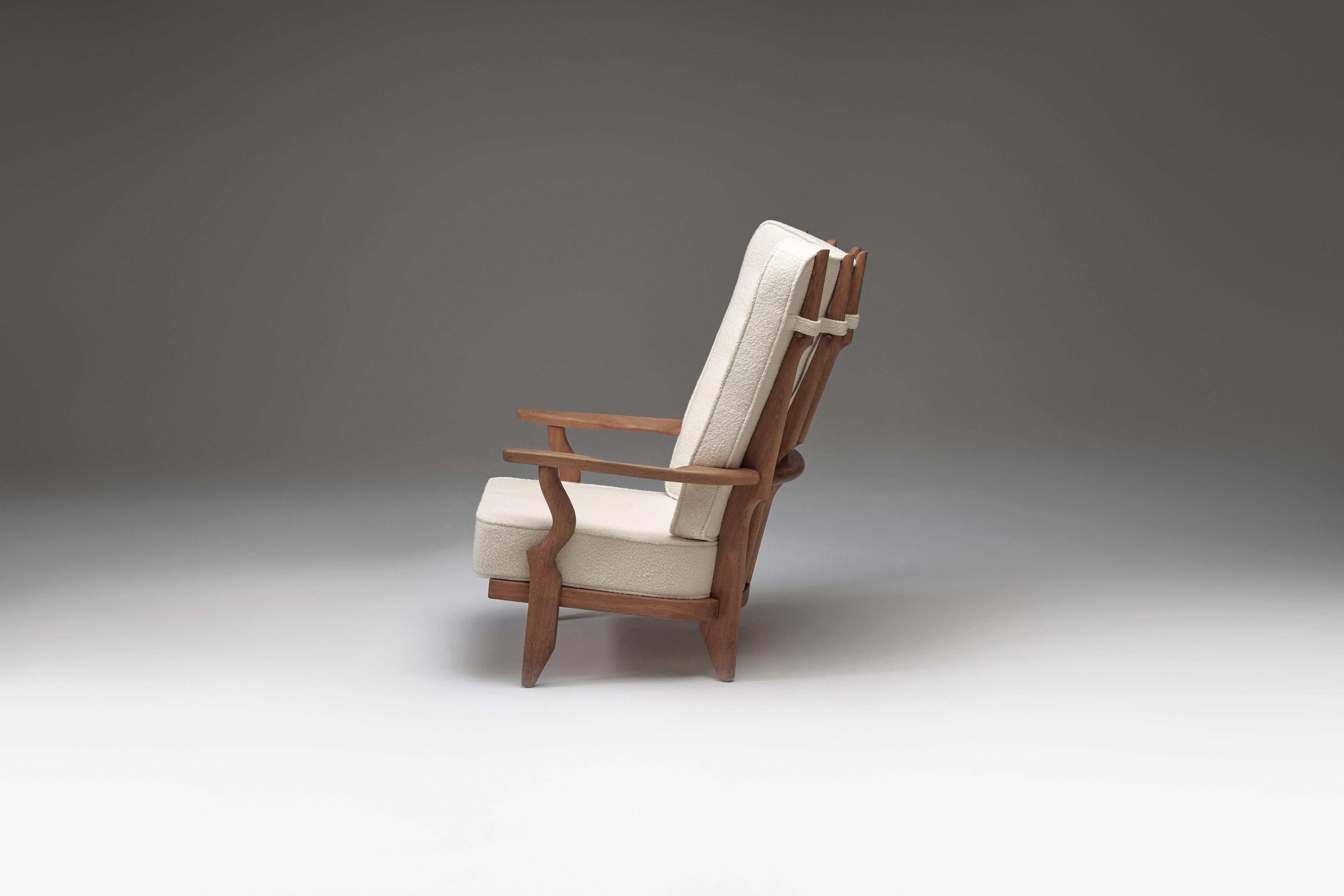 Mid-Century Modern Grand Repos Lounge Chair Attributed to Guillerme et Chambron for Votre Maison For Sale