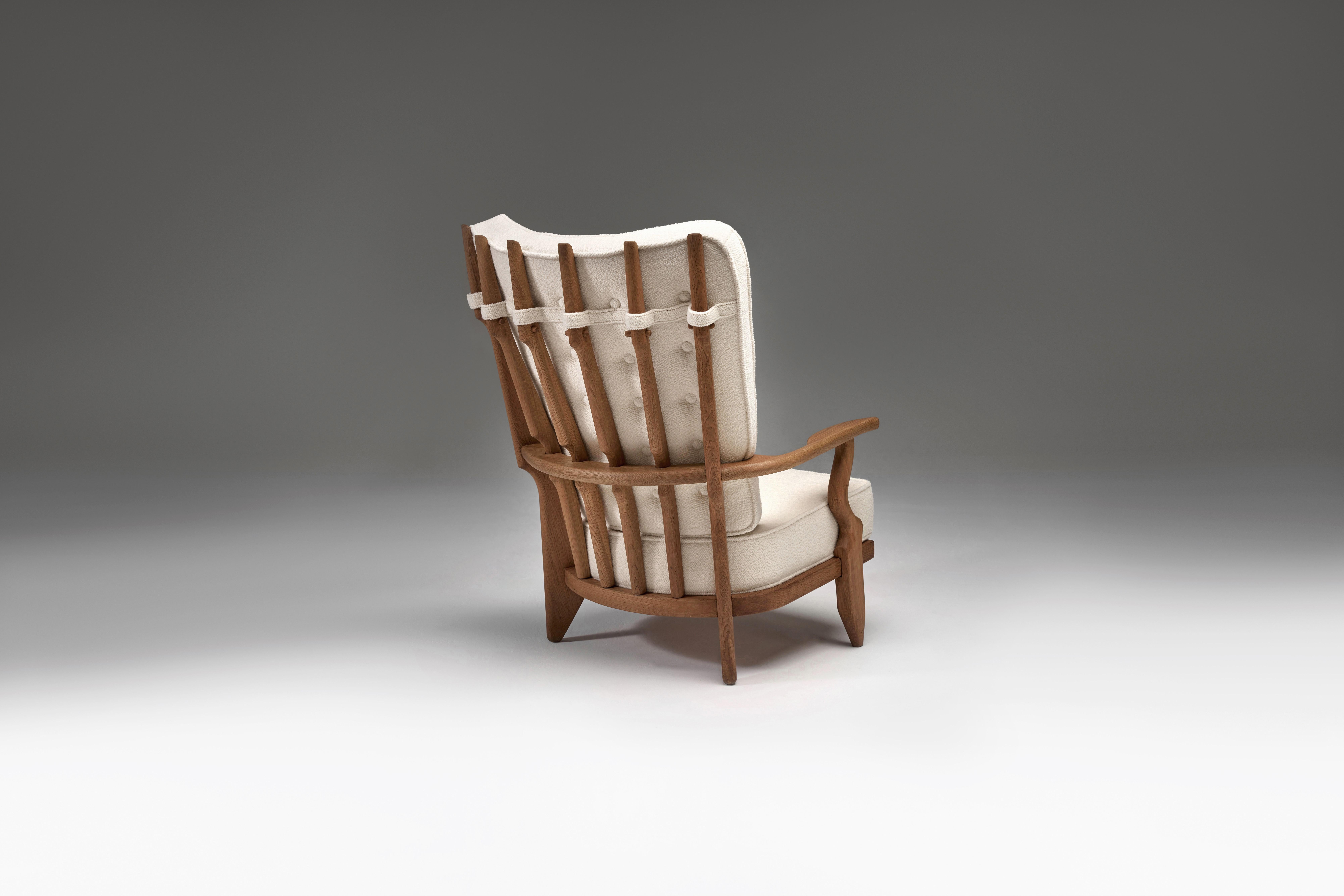 Mid-20th Century Grand Repos Lounge Chair Attributed to Guillerme et Chambron for Votre Maison For Sale