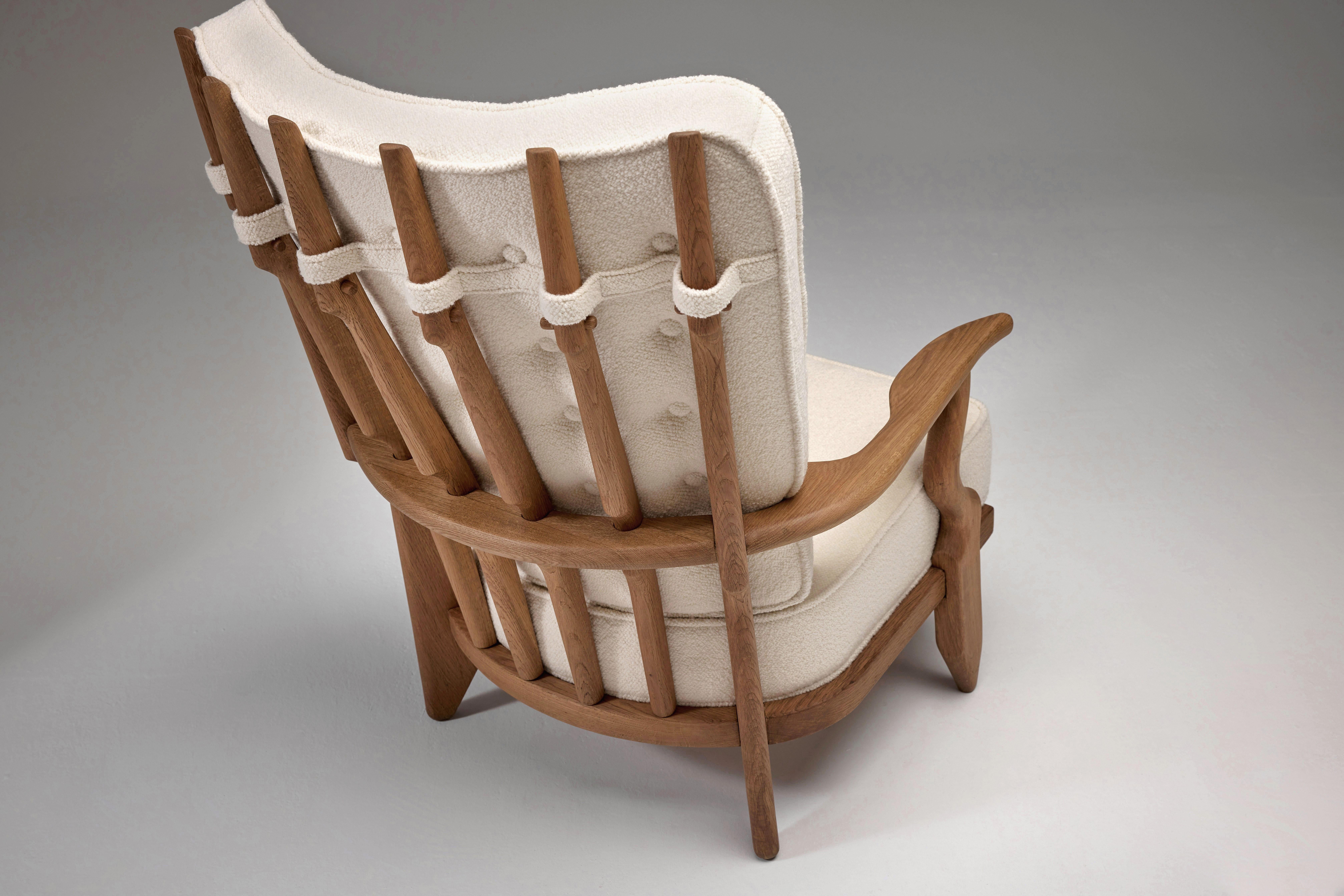 Grand Repos Lounge Chair Attributed to Guillerme et Chambron for Votre Maison For Sale 1