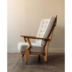 Grand Repos' Lounge Chair in Oak by Guillerme & Chambron for Votre Maison, 1960s