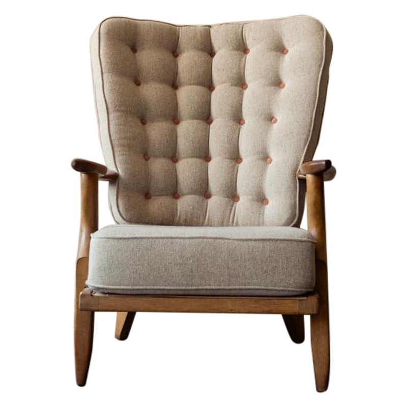 Grand Repos
 Lounge Chair in Oak by Guillerme 
Chambron for Votre Maison, 1960s in vendita