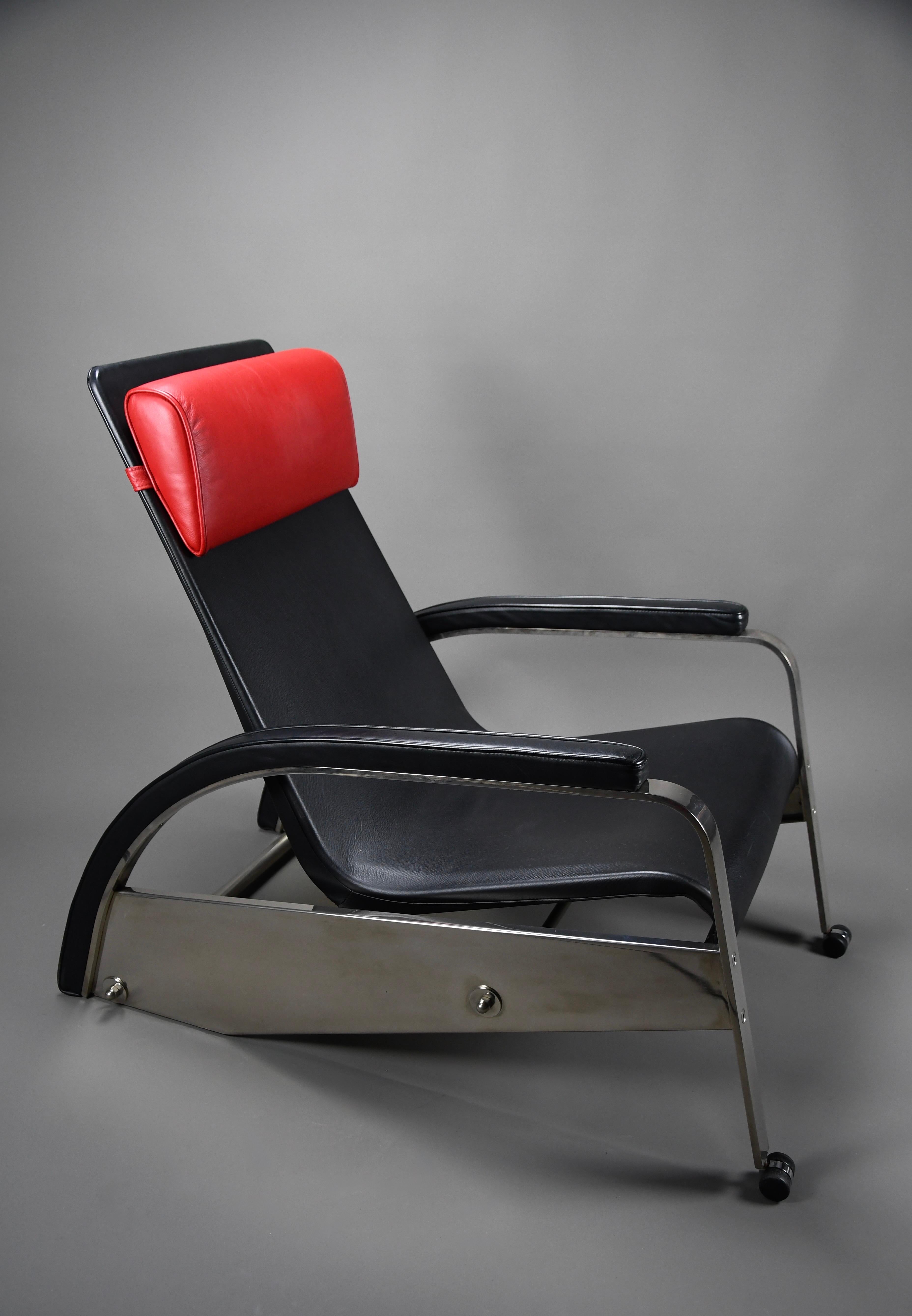 Grand Repos Liegesessel von Jean Prouvé mit Original-Ottomane im Angebot 8