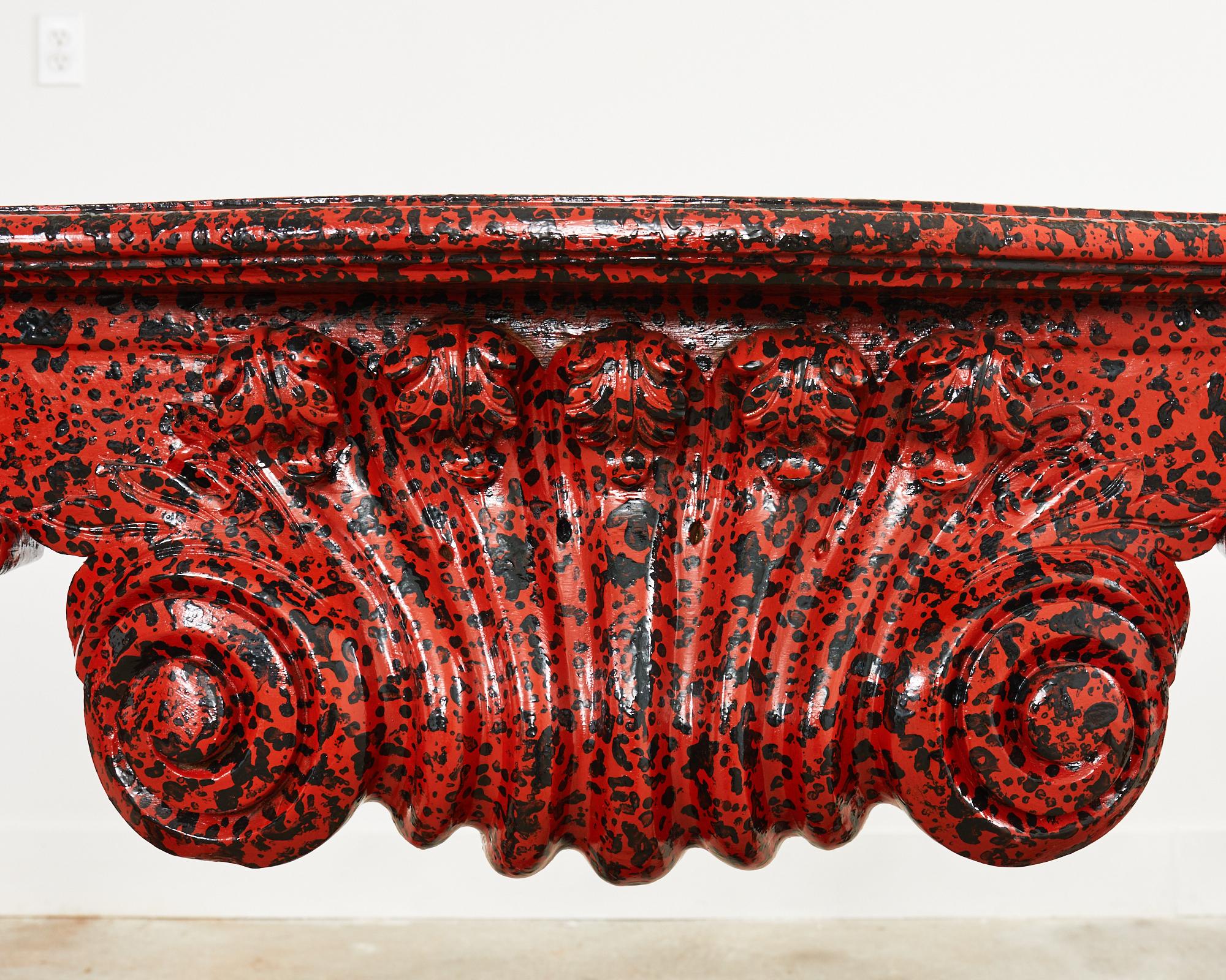 Großer Konsolentisch aus Mahagoni im Rokoko-Stil, Speckled von Ira Yeager im Angebot 11