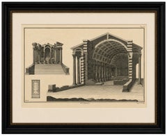 Grand Roman Basilica Interior, Antique Engraving by Montfaucon, 1721