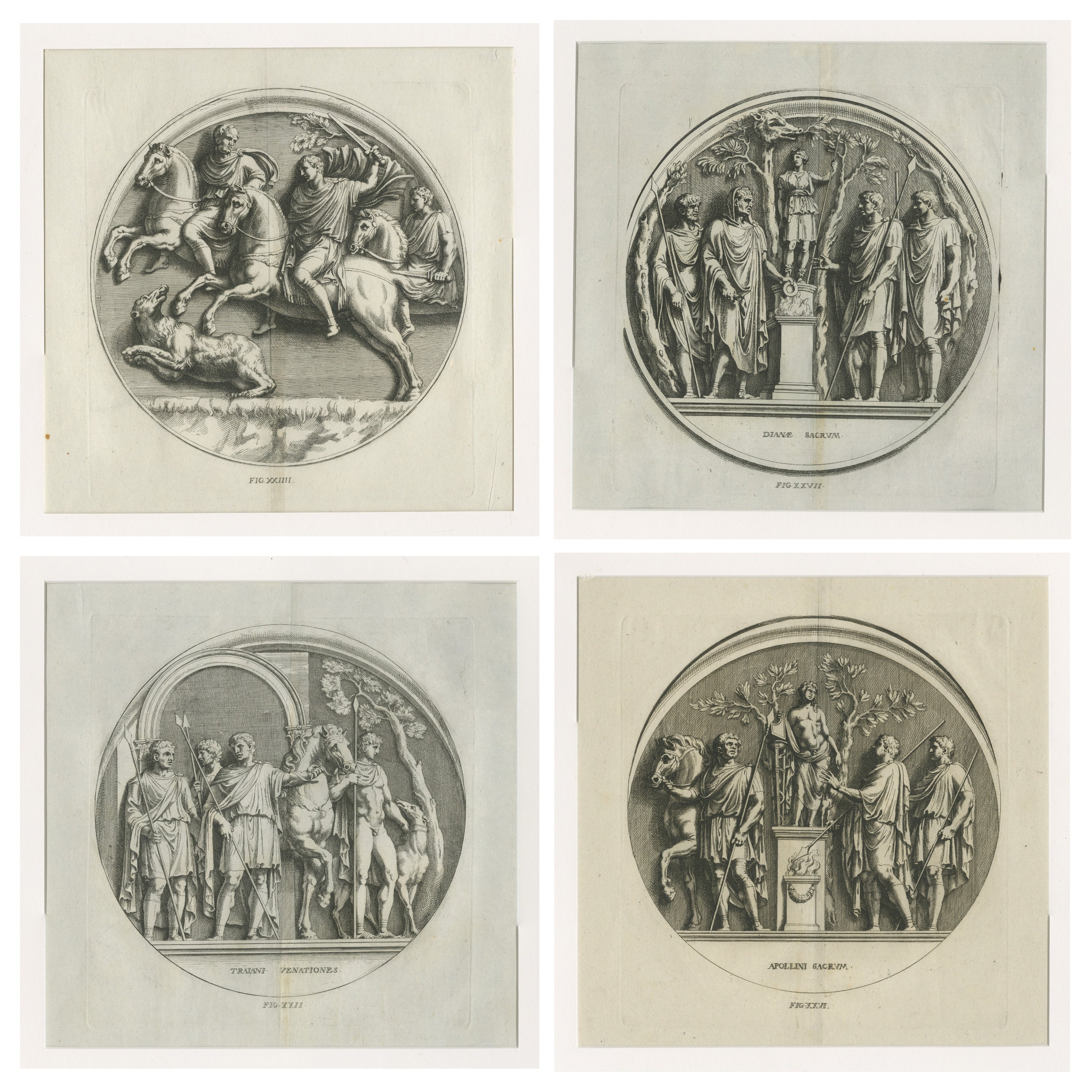 Grand Roman Relief Engravings after Antique Sculpture – Montfaucon 1721