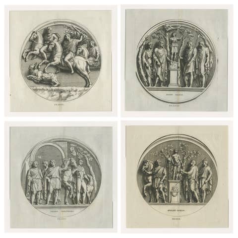 Grand Roman Relief Engravings after Antique Sculpture – Montfaucon 1721