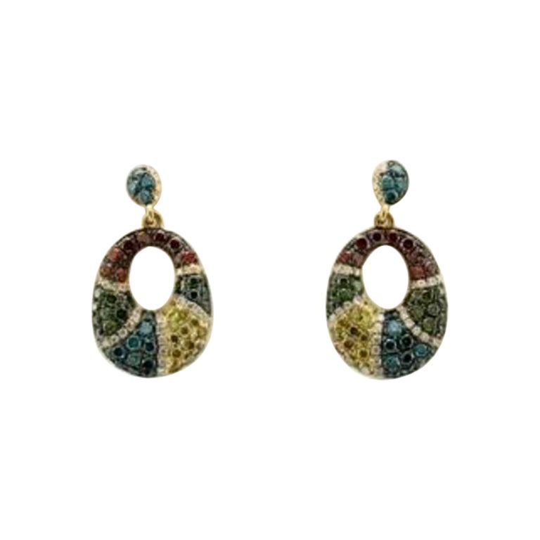 Pendientes de la Gran Venta de Muestras con Diamantes Arándano, Diamantes Fantasía