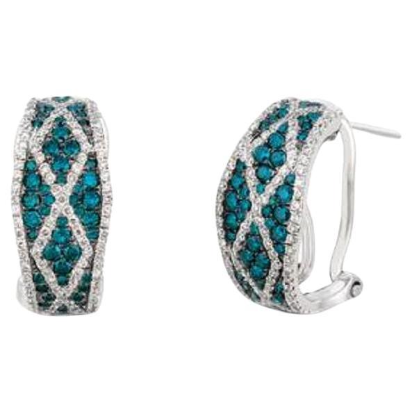 Große Sale-Ohrringe mit blauen Beeren-Diamanten und Vanilla-Diamantenbesatz