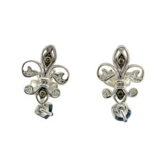 Grand Sample Sale Earrings Featuring Blueberry Sapphire Chocolate Diamonds