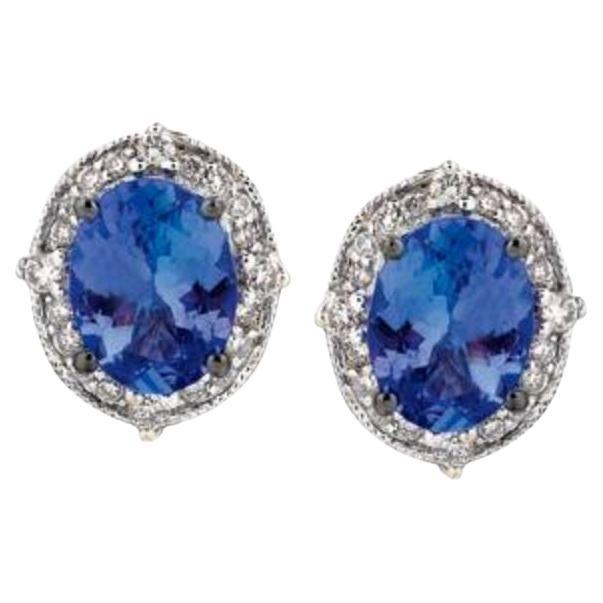 Große Sale-Ohrringe mit blauem Beeren-Tansanit und Vanilla-Diamanten