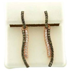 Boucles d'oreilles de vente avec diamants chocolat et vanilla
