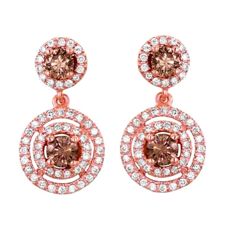 Orecchini Grand Sample Sale con Diamanti al Cioccolato, Set di Diamanti alla Vaniglia