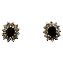 Grand Sample Sale Earrings featuring Forest Green Tsavorite set in 14K