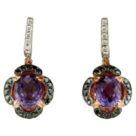 Grand Sample Sale Earrings Featuring Grape Amethyst Blackberry Diamonds For Sale