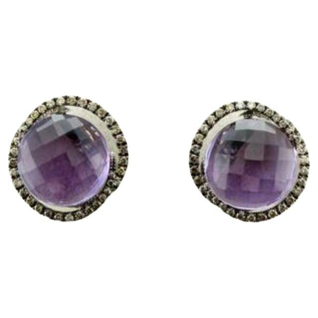 Grand Sample Sale Earrings Featuring Grape Amethyst Chocolate Diamonds For Sale