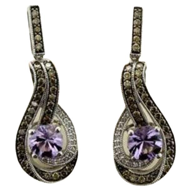 Grand Sample Sale Earrings featuring Grape Amethyst Chocolate Diamonds 