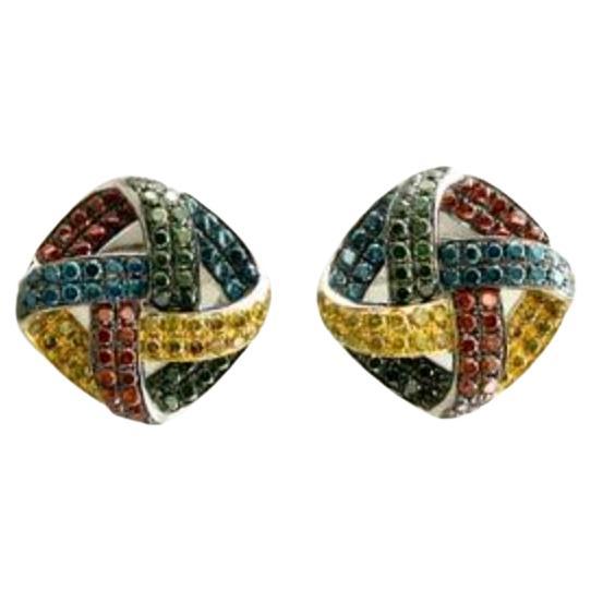 Grand Sample Sale Earrings Featuring Kiwiberry Green Diamonds For Sale