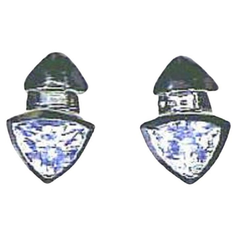 Genuine Blue Aquamarine Lab Diamond Silver Floral Earrings