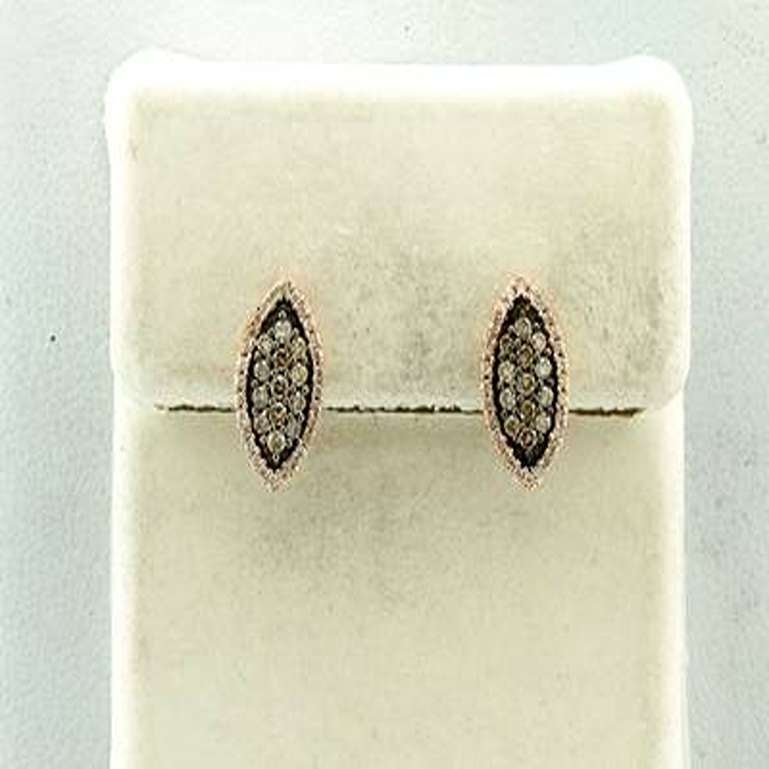 Grand Sample Sale Earrings W/ 1/3cts. Chocolate & 1/6cts. Vanilla Diamonds Set For Sale