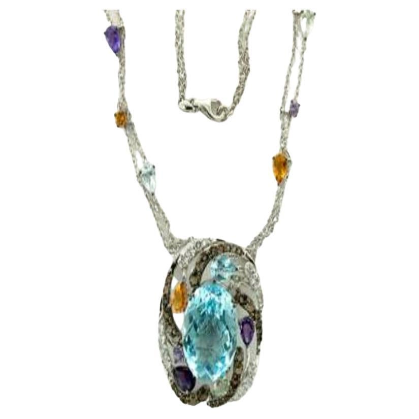 Grand Sample Sale Necklace Featuring Blue Topaz, Multicolor Semiprecious For Sale