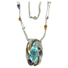 Grand Sample Sale Necklace Featuring Blue Topaz, Multicolor Semiprecious