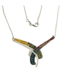 Grand Sample Sale Necklace Featuring Blueberry Diamonds, Fancy Diamonds, Gold