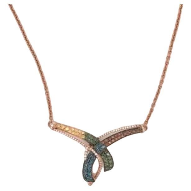 Grand Sample Sale-Halskette mit grünen Kiwiberry-Diamanten und ausgefallenen Diamanten