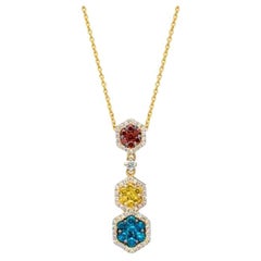 Grand Sample Sale Pendant Featuring Blueberry Diamonds, Goldenberry Diamonds