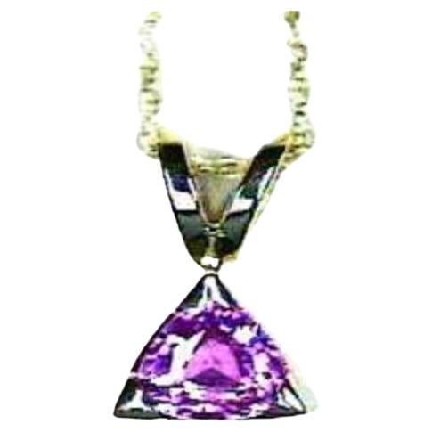Grand Sample Sale Pendant featuring Bubble Gum Pink Sapphire set in 14K  For Sale