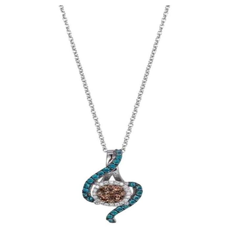 Grand Sample Sale Pendant Featuring Chocolate Diamonds, Iced Blue