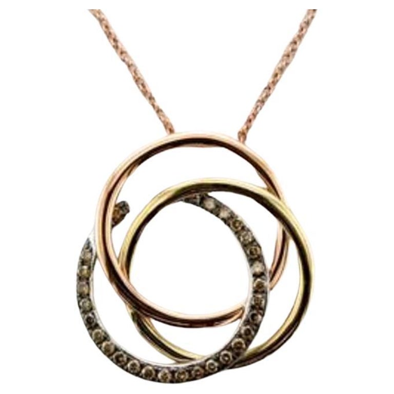 Grand Sample Sale Pendant Featuring Chocolate Diamonds Set in 14K Tri