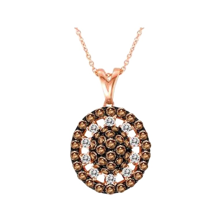 Pendentif de vente en forme de grand chantillon avec diamants chocolat et diamants Vanilla