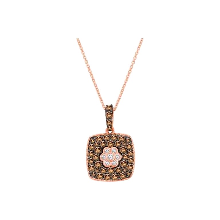 Grand Sample Sale-Anhnger mit Schokoladen-Diamanten und Vanilla-Diamantenbesatz