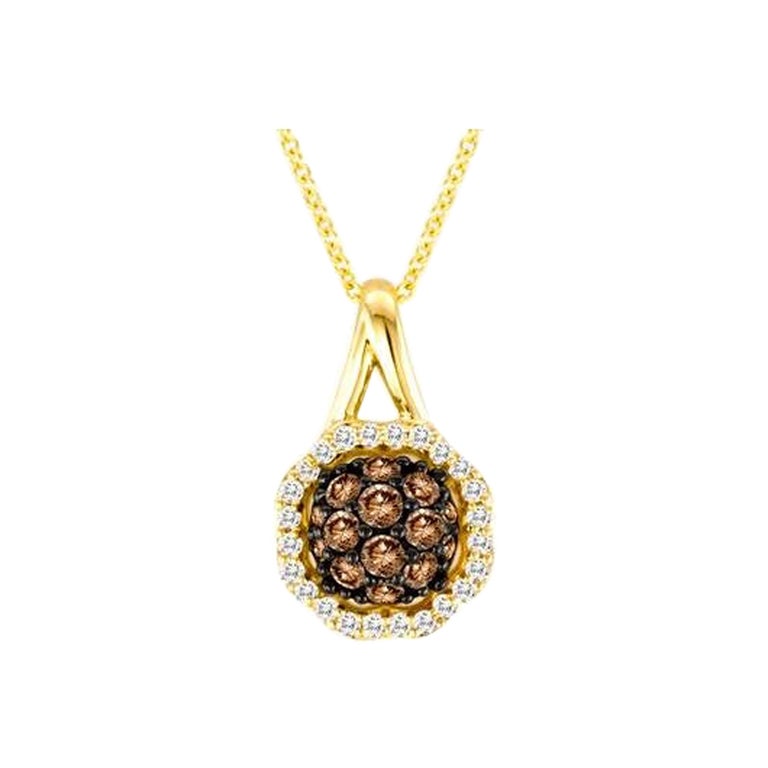 Pendentif de vente Grand Sample avec diamants chocolat et diamants Vanilla sertis
