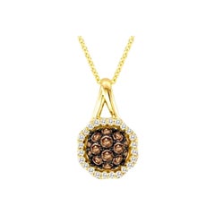 Pendentif de vente Grand Sample avec diamants chocolat et diamants Vanilla sertis