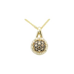 Pendentif de vente en forme de grand chantillon avec diamants chocolat et diamants Vanilla