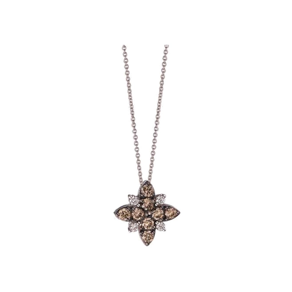 Pendentif de vente en forme de grand chantillon avec diamants chocolat et diamants Vanilla