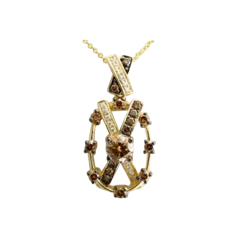 Grand Sample Sale-Anhnger mit Schokoladen-Diamanten und Vanilla-Diamantenbesatz