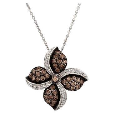 Pendentif de vente en forme de grand chantillon avec diamants chocolat et diamants Vanilla