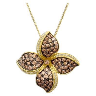 Pendentif de vente en forme de grand chantillon avec diamants chocolat et diamants Vanilla