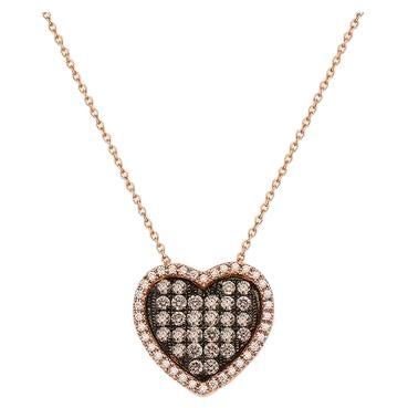 Pendentif de vente en forme de grand chantillon avec diamants chocolat et diamants Vanilla